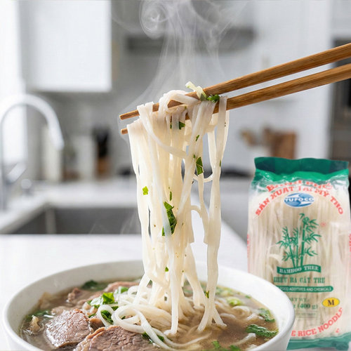 越南河粉原装进口越竹林宽米粉干河粉pho速食宽面条方便牛肉米线 - 图0