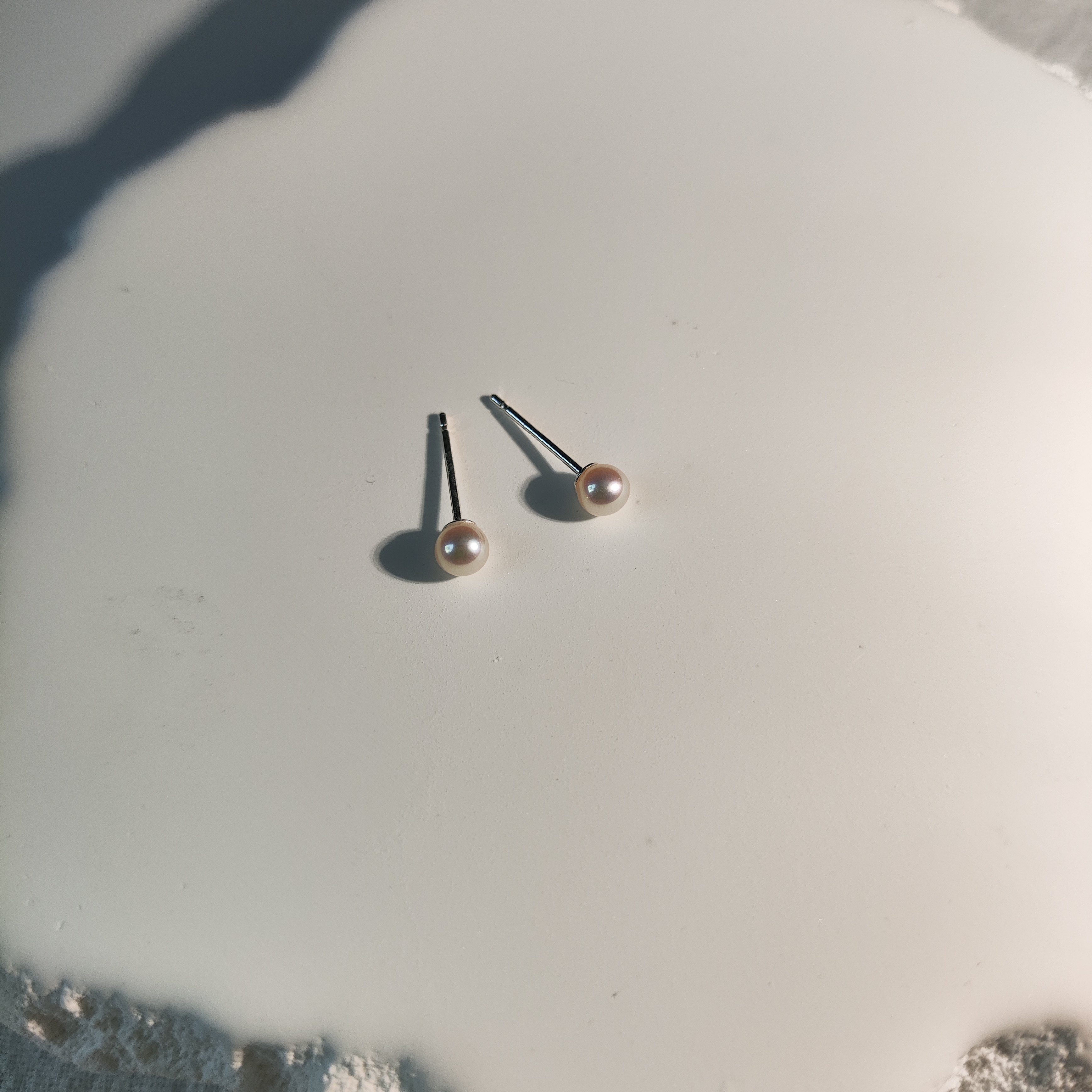 S999纯银耳钉简约3.5mm基本正圆几乎无暇淡水珍珠,淘宝优惠券,粉丝福利购,淘宝优惠卷