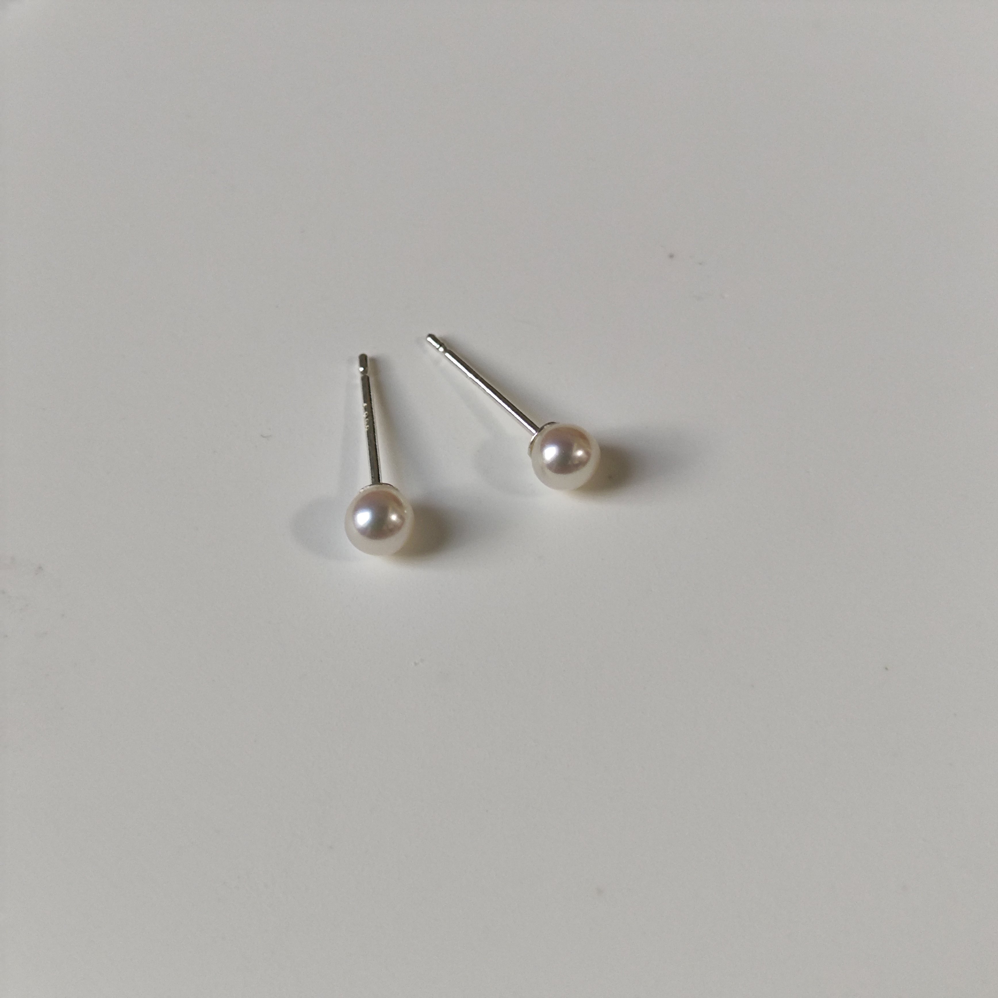 S999纯银耳钉简约3.5mm基本正圆几乎无暇淡水珍珠,淘宝优惠券,粉丝福利购,淘宝优惠卷