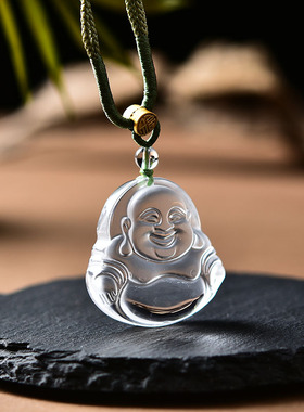 白水晶吊坠弥勒佛笑佛佛公