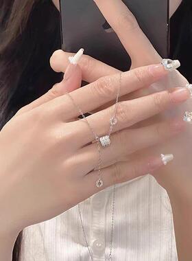 S999纯银流苏小蛮腰项链女生2026新款小众精致镀银锁骨链生日礼物