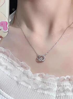 S999足银纯银跳动的心项链女款轻奢小众新款锁骨链送女友生日礼物