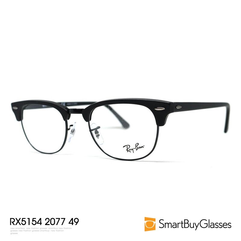 rayban框架男款半框复古型眼镜框 SmartBuy海外定制成品光学镜