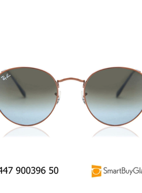 RayBan雷朋太阳镜男女复古金属圆框蓝色渐变墨镜老钱风