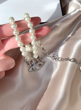 土星珍珠项链日韩锁骨链女春夏
