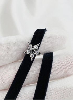 奥米CHOKER五角星黑色锁骨链