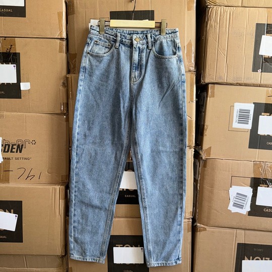 Straight trousers regular polyester spring and autumn