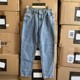 Straight trousers regular polyester spring and autumn