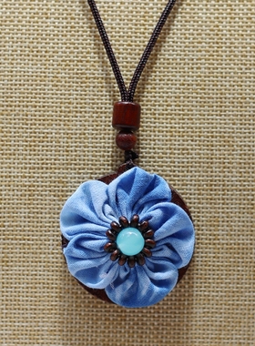 滇艺源云南大理丽江手工扎染布艺项链女锁骨链衣服脖子古典饰品