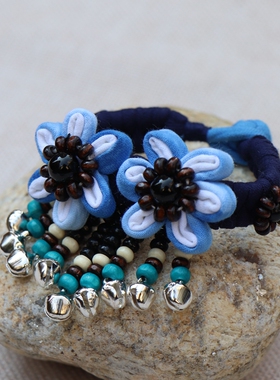 滇艺源云南扎染布艺儿童花朵手链