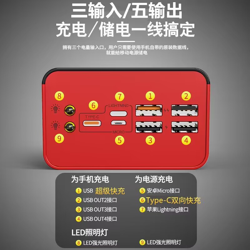 200W正品充电宝超大容量800000000毫安快充苹果5华为小米vivo通用 - 图0