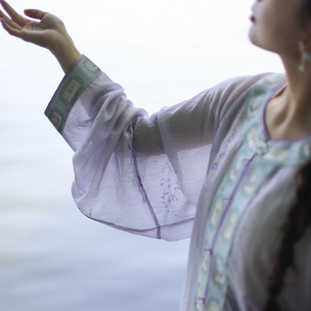 藤蝶序2.0 | 升级天丝面料！明制万历长衫春夏款透气紫藤弓袋袖,淘宝优惠券,粉丝福利购,淘宝优惠卷