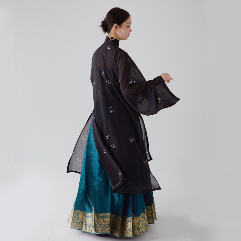 静夜幽兰｜化纤横罗原创印花竖领长衫圆领衫杉水集日常明制汉服女,淘宝优惠券,粉丝福利购,淘宝优惠卷