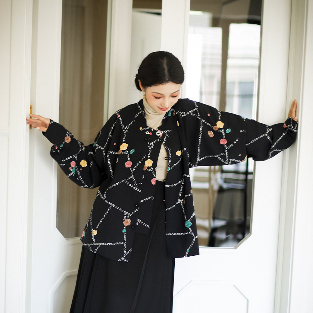 阿梅学姐｜巨好穿的明制方领窄袖套装 秋冬汉服上衣有口袋杉水集,淘宝优惠券,粉丝福利购,淘宝优惠卷