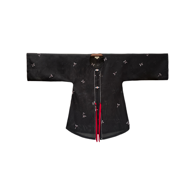 静夜幽兰｜化纤横罗原创印花竖领长衫圆领衫杉水集日常明制汉服女,淘宝优惠券,粉丝福利购,淘宝优惠卷