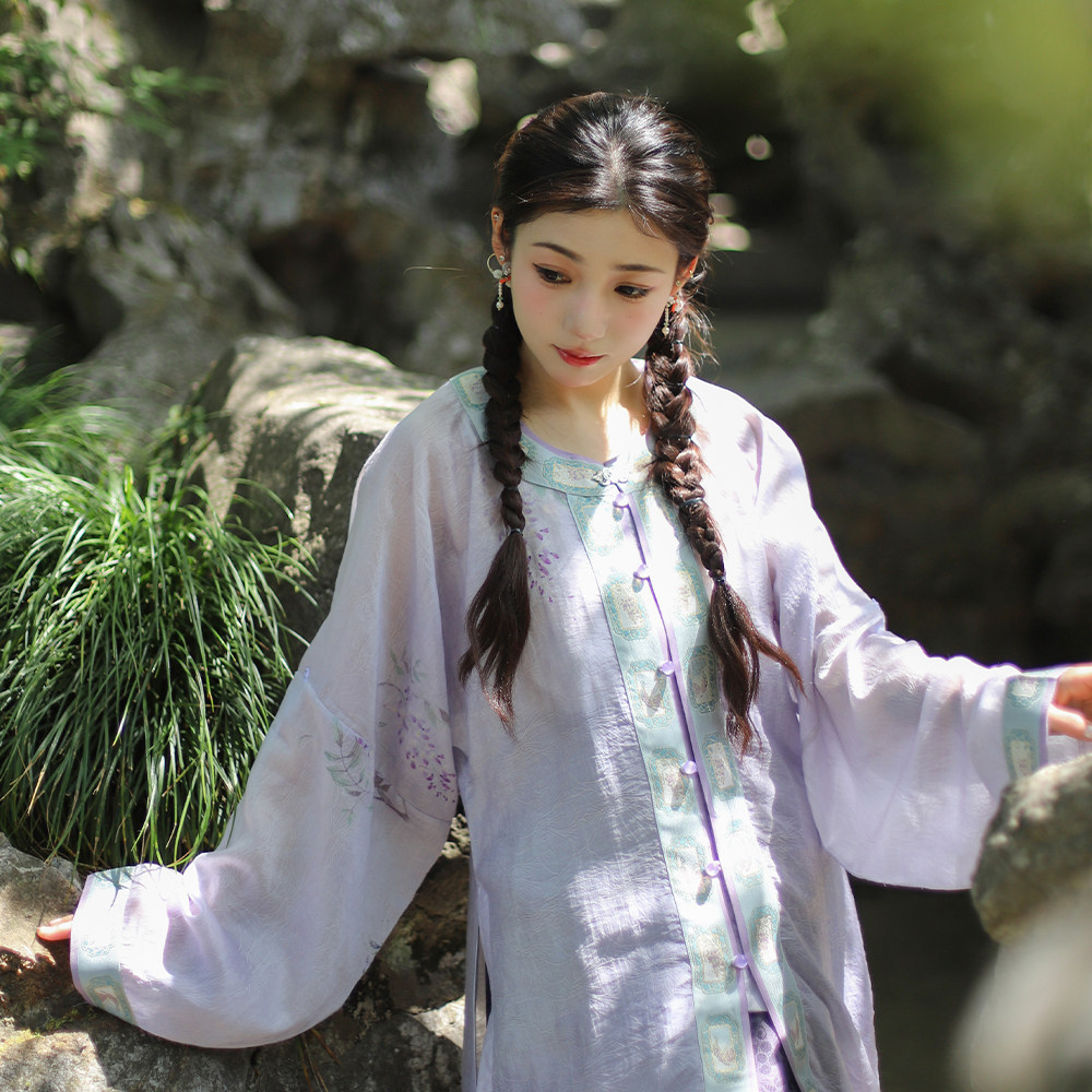 藤蝶序2.0 | 升级天丝面料！明制万历长衫春夏款透气紫藤弓袋袖,淘宝优惠券,粉丝福利购,淘宝优惠卷