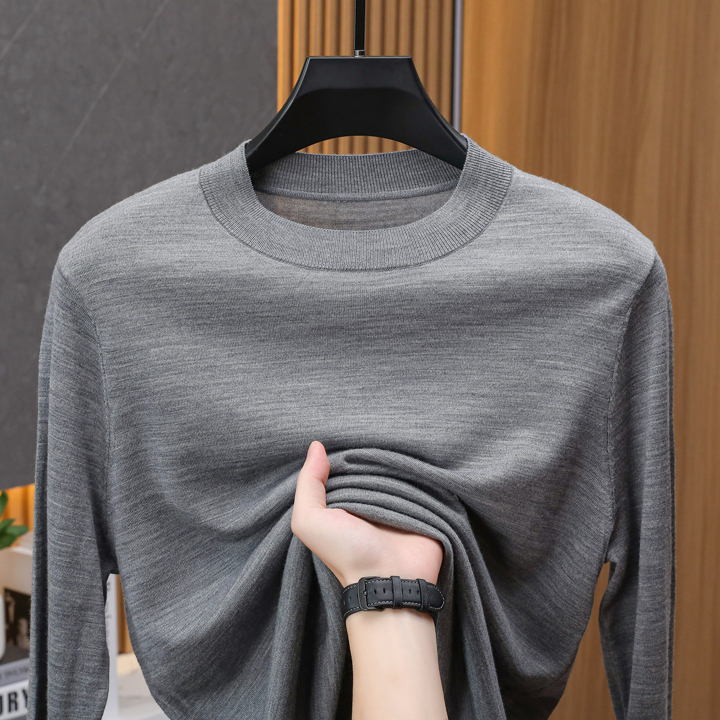 黄金16针笈细美丽诺精纺羊毛衫男秋冬长袖毛衣体感柔暖打底针织衫,淘宝优惠券,粉丝福利购,淘宝优惠卷