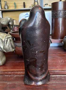 日本秀峰做老铁达摩像摆件，重2.5千克，高29厘米，宽12厘米