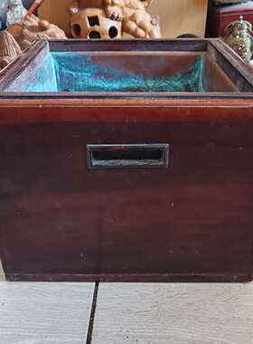 日本原木方形老火钵，高22厘米，长宽30厘米，内24厘米，结实耐用