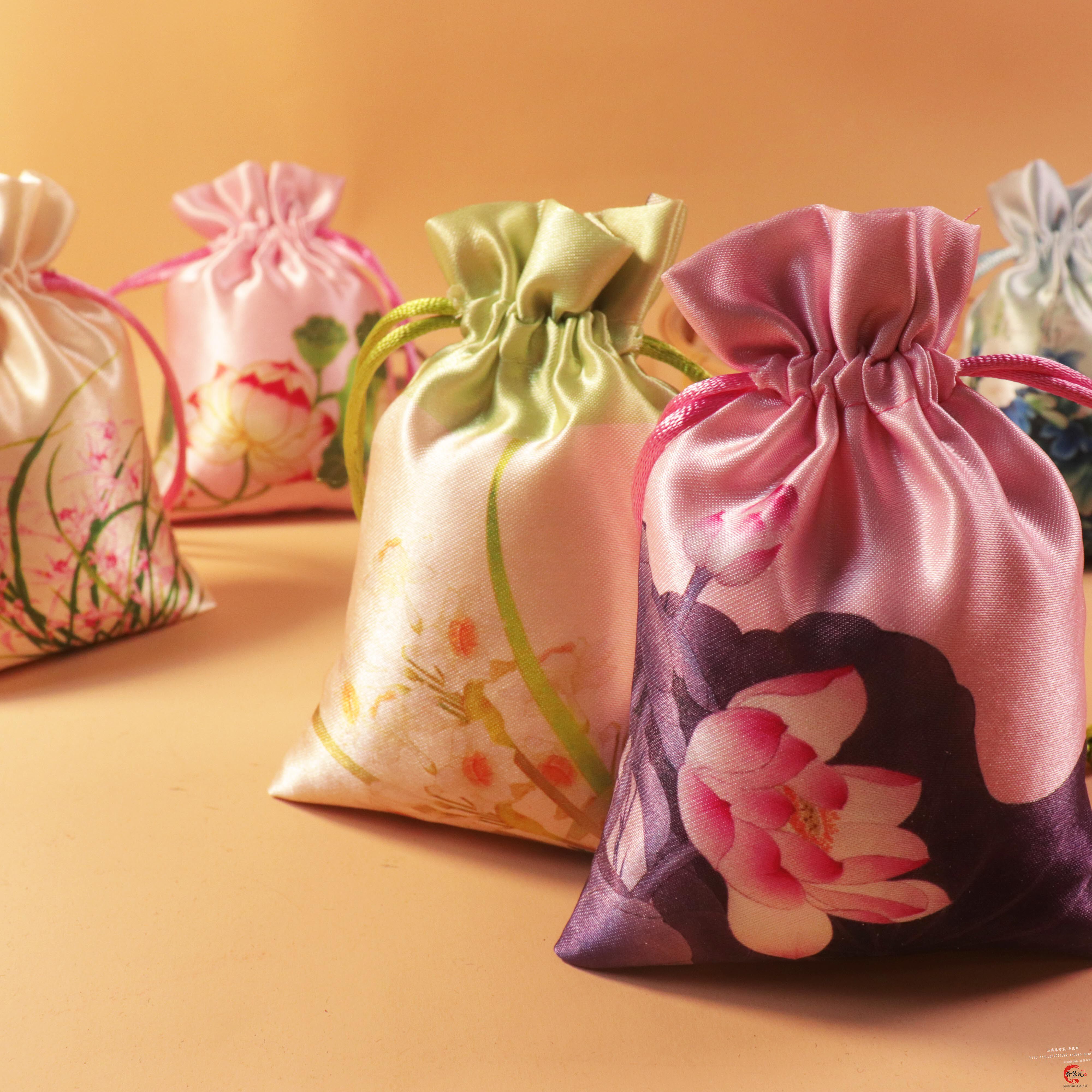 荷包抽绳束口香包布袋挂件佛珠包装袋空袋子锦袋刺绣中药空香囊,淘宝优惠券,粉丝福利购,淘宝优惠卷