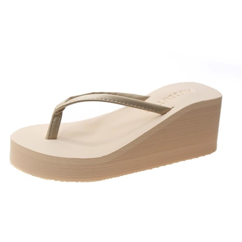 日本代购女夏外穿时尚厚底鞋凉拖松糕坡跟增高跟夹脚趾沙滩人字拖,淘宝优惠券,粉丝福利购,淘宝优惠卷