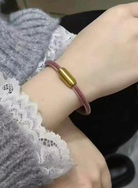 2025天然原矿朱砂红绳流沙空心本命年好运护身符男女招财软管手环