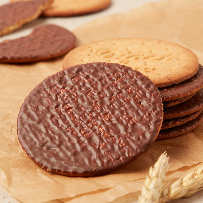 韩国进口好丽友薄脆巧克力全麦消化饼干84g代餐饱腹网红休闲零食 - 图3