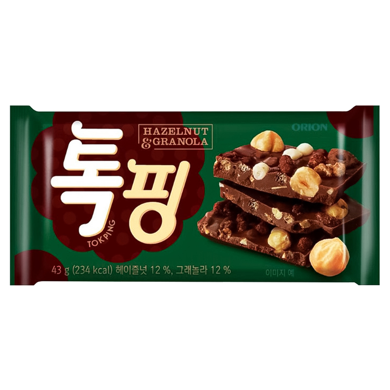 韩国进口ORION好丽友榛子扁桃仁坚果麦片巧克力排块网红休闲零食 - 图3