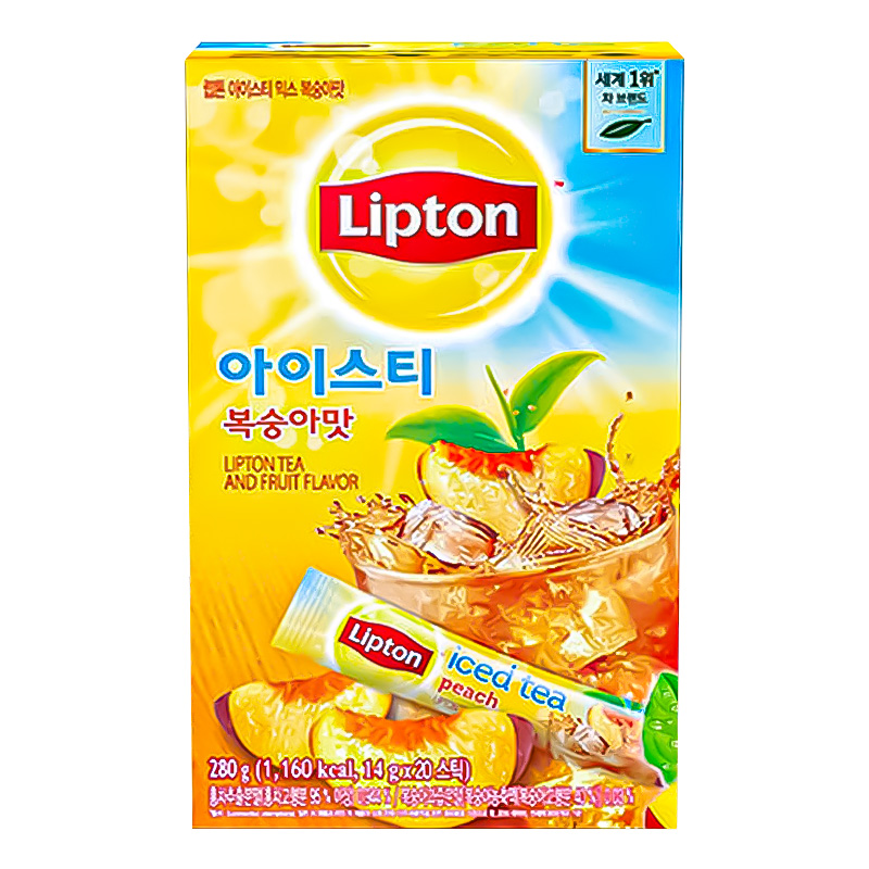 韩国进口Lipton立顿水蜜桃柠檬冰红茶速溶桃子冰茶粉固体饮料冲饮 - 图3