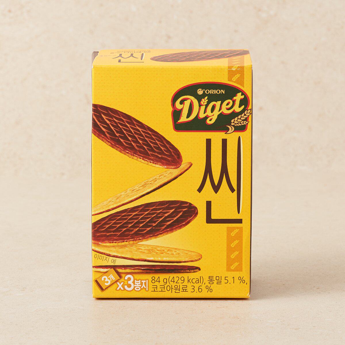 韩国进口好丽友薄脆巧克力全麦消化饼干84g代餐饱腹网红休闲零食 - 图0