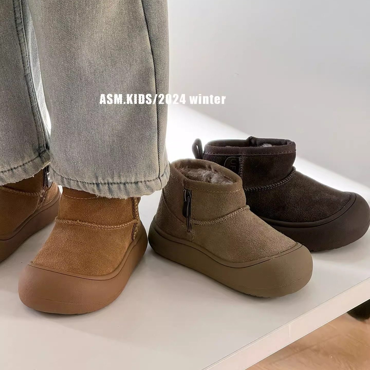 皮毛一体儿童雪地靴女童棉鞋宝宝加绒靴子雪地棉男童短靴防滑保暖,淘宝优惠券,粉丝福利购,淘宝优惠卷