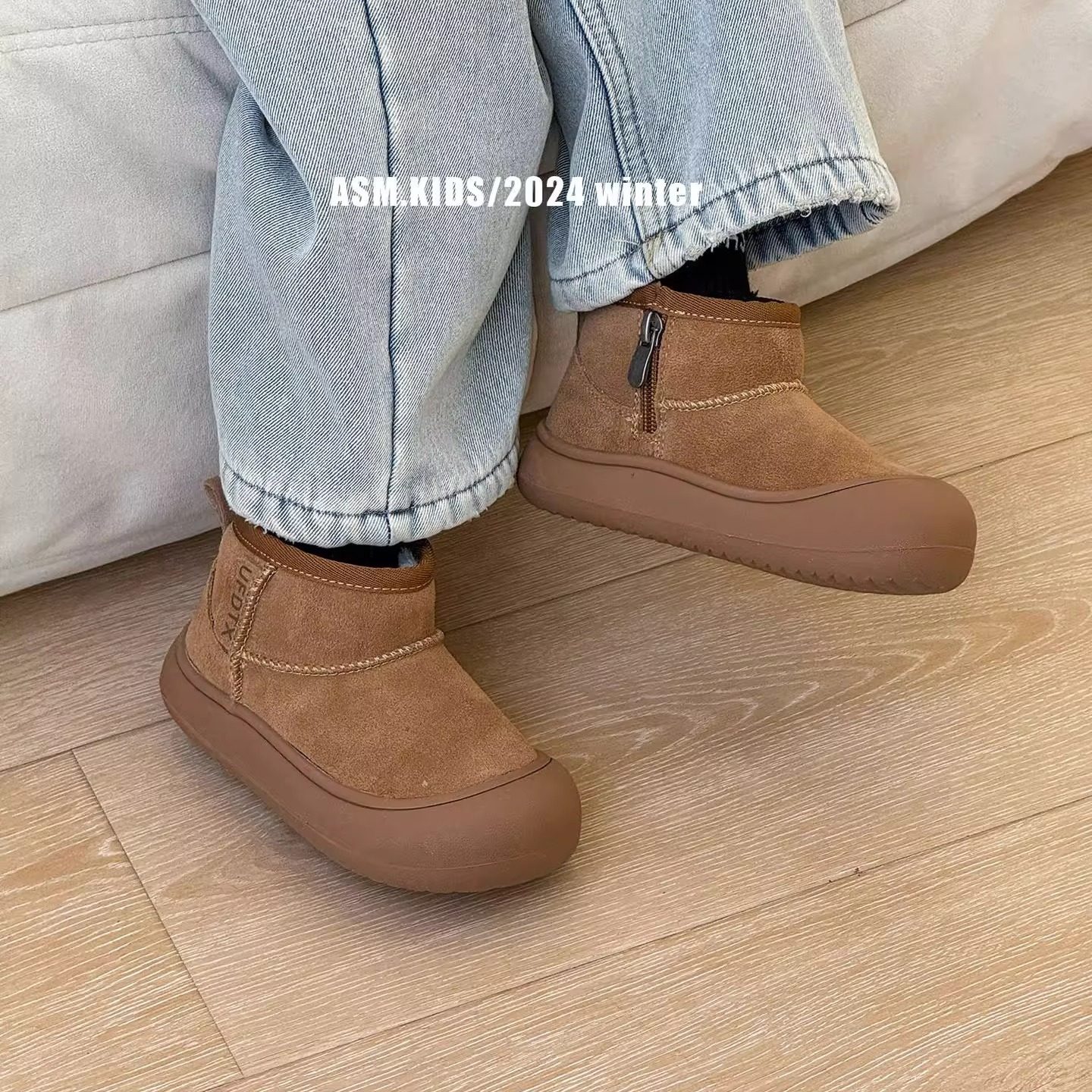 皮毛一体儿童雪地靴女童棉鞋宝宝加绒靴子雪地棉男童短靴防滑保暖,淘宝优惠券,粉丝福利购,淘宝优惠卷