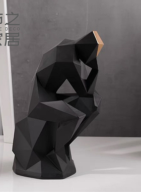 北欧简约抽象人物摆件几何办公室