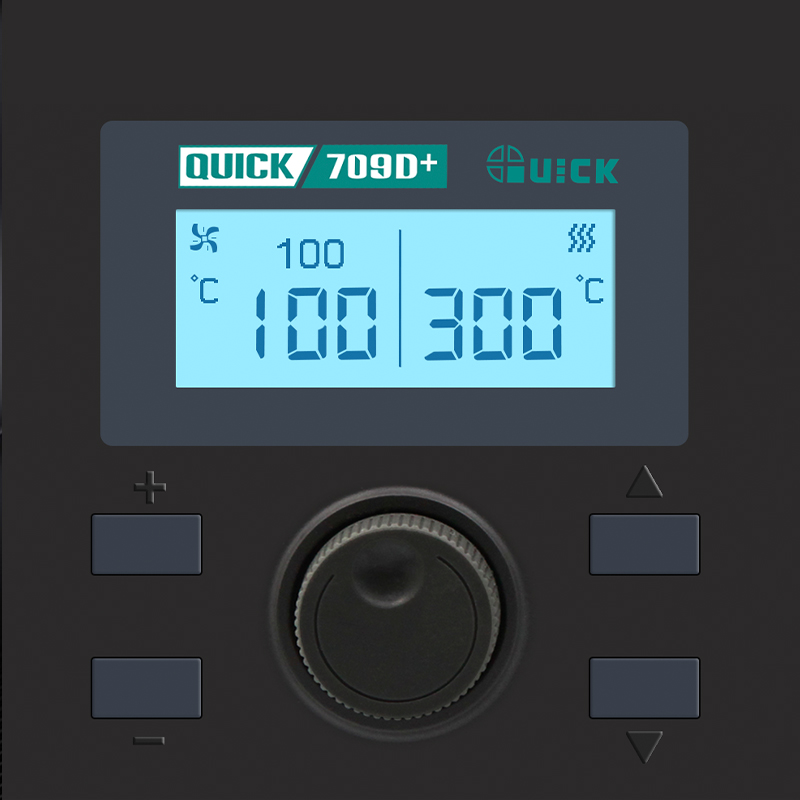 QUICK快克热风枪焊台二合一707D+708D+709D+数显手机维修电烙铁 - 图1