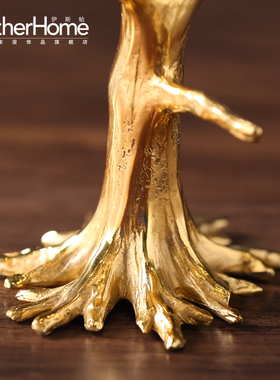 金属铜会客室样板间陈设水晶球