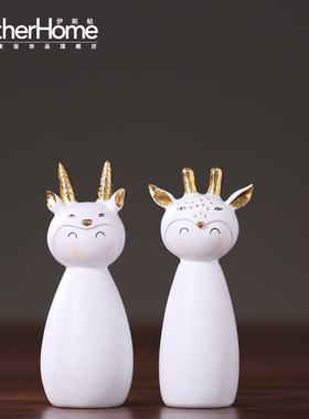 北欧风格树脂动物电视柜闺蜜摆件