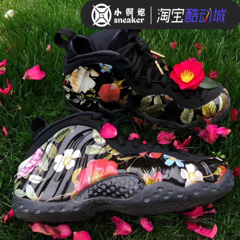 Nike Air Foamposite One喷泡万圣节花卉鸳鸯白金喷 314996-013-图2