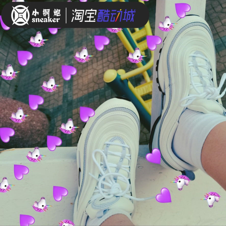 Nike耐克AIR MAX 97 3M反光白蓝子弹全掌气垫运动鞋女CZ6087-102-图2