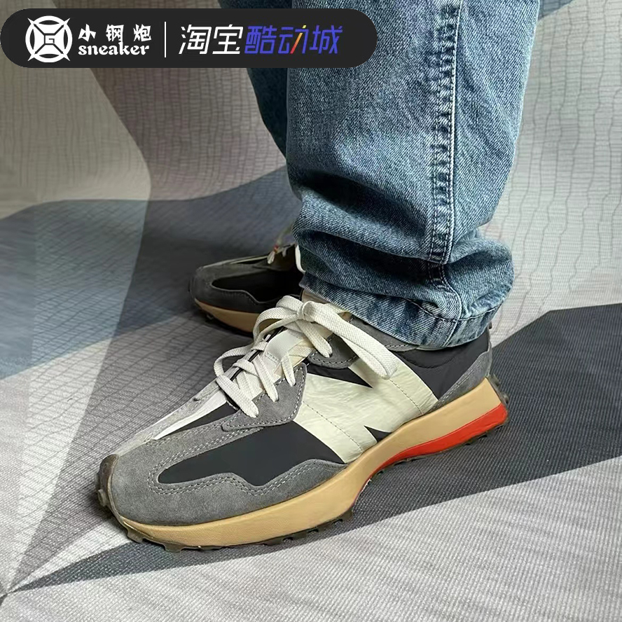 New Balance NB327系列做旧灰白鸳鸯运动休闲复古跑步鞋 MS327RG-图1