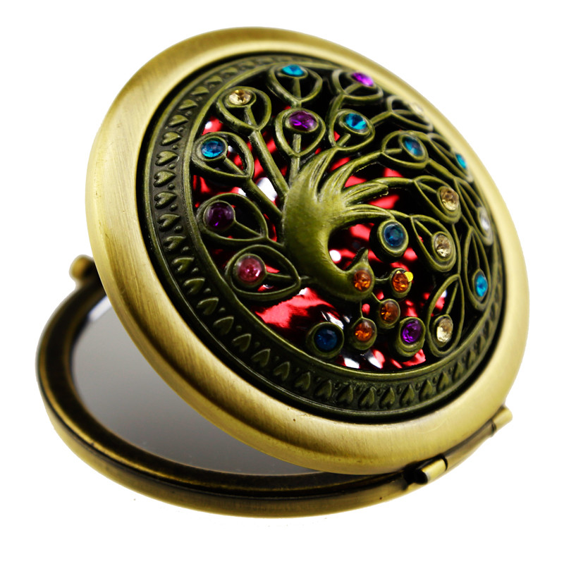 小镜子中国风金属便携化妆镜复古风创意双面出国手办礼北京纪念品 - 图2