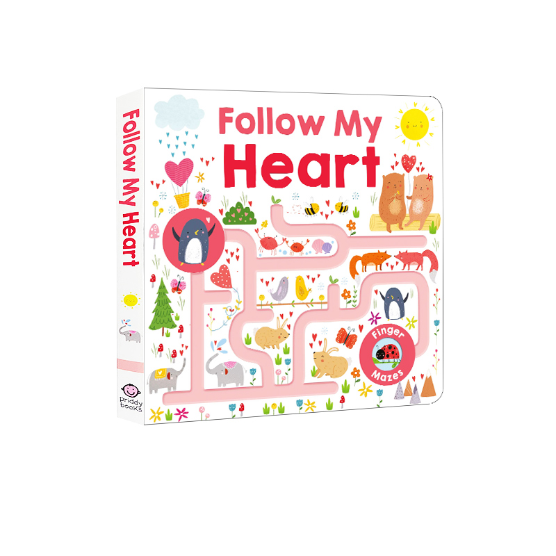 预售 英文原版 Maze Book: Follow My Heart 纸板手指洞洞迷宫书 儿童启蒙阅读 场景认知 亲子互动趣味游戏书 Roger Priddy - 图3