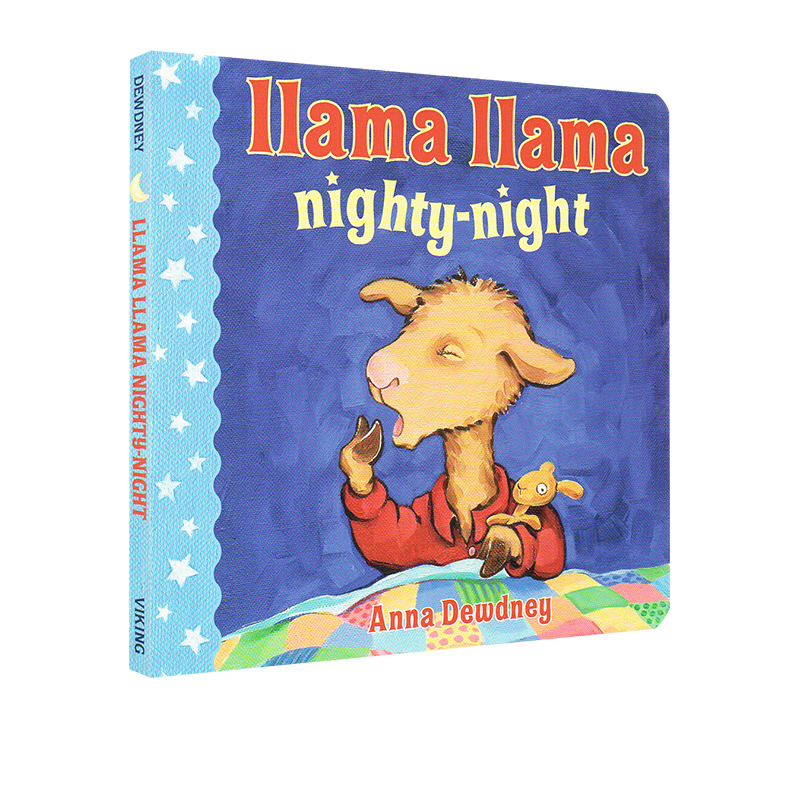 英文原版羊驼拉玛小小图书馆 Llama Llama Nighty night纸板书行为情绪引导绘本幼儿启蒙图画故事书-图3