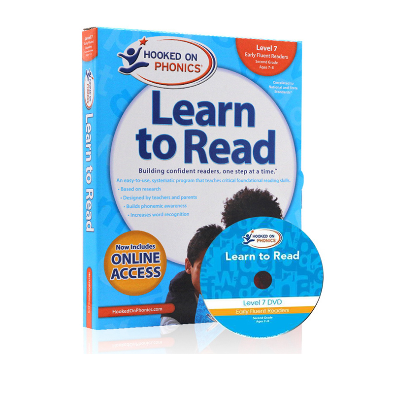 绿山墙图书专营店英文原版 第7级别 Hooked on Phonics Learn to Read Second Grade Level 7 附DVD 迷上语音系列 美国自然拼读教材 儿童英语学习3