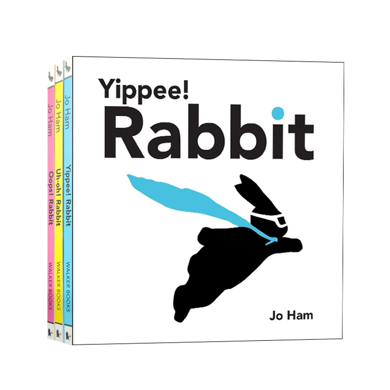 英文原版 Jo Ham’s Rabbit 系列 3册 精装合售 Oops!/Uh-oh!/Yippee! Rabbit 哎呀!兔子儿童英语绘本图画书 Walker 小熊点灯
