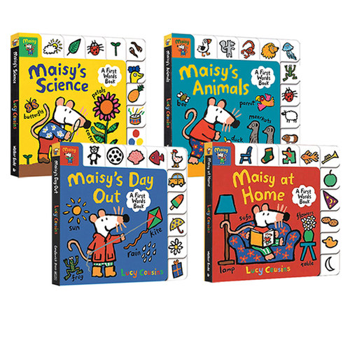 英文原版 Maisy's First Words Book Collection 小鼠波波小百科单词标签书4册Maisy's Animals/Home/Science/Day Out 低幼启蒙 - 图3