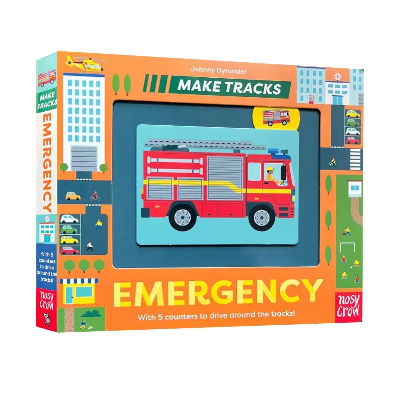 英文原版 Make Tracks系列 低幼机关纸板书 Boats/Trucks/Cars /Building Site 亲子互动游戏书 交通工具 LEGO 乐高机关操作纸板 - 图2