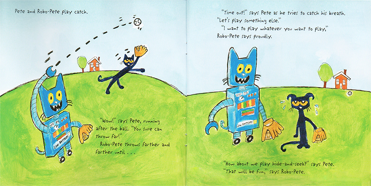 英文原版 Pete the Cat Robo pete 皮特猫 儿童英语启蒙阅读 亲子教育 趣味图画故事绘本 附贴纸  James Dean - 图0