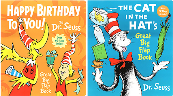 英文原版 Dr Seuss Great Big Flap Book 2册 苏斯博士大开本纸板翻翻书 戴帽子的猫 生日快乐 - 图0