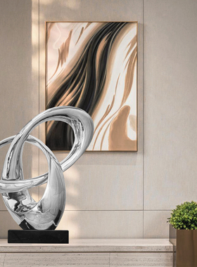 客厅抽象树脂电镀轻奢玄关雕塑