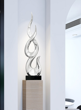 玄关酒柜轻奢树脂雕塑简约